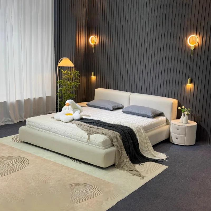 Adultes King Size lit Double rangement de luxe princesse moderne minimaliste cadre de lit filles Cam