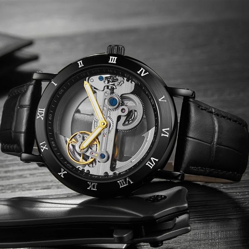 Montre hommes montre automatique montre de luxe homme montre-bracelet mécanique squelette conception