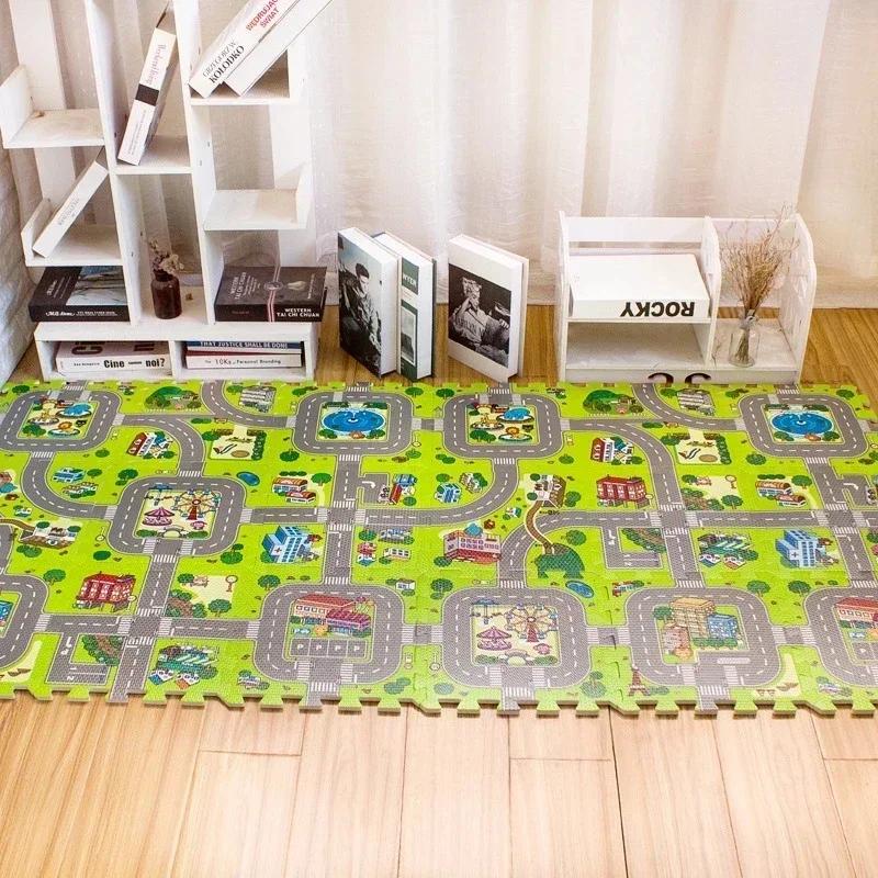 9 pièces/lot bébé tapis de jeu enfants tapis doux sol jouets route trafic doux sol décor à la maison