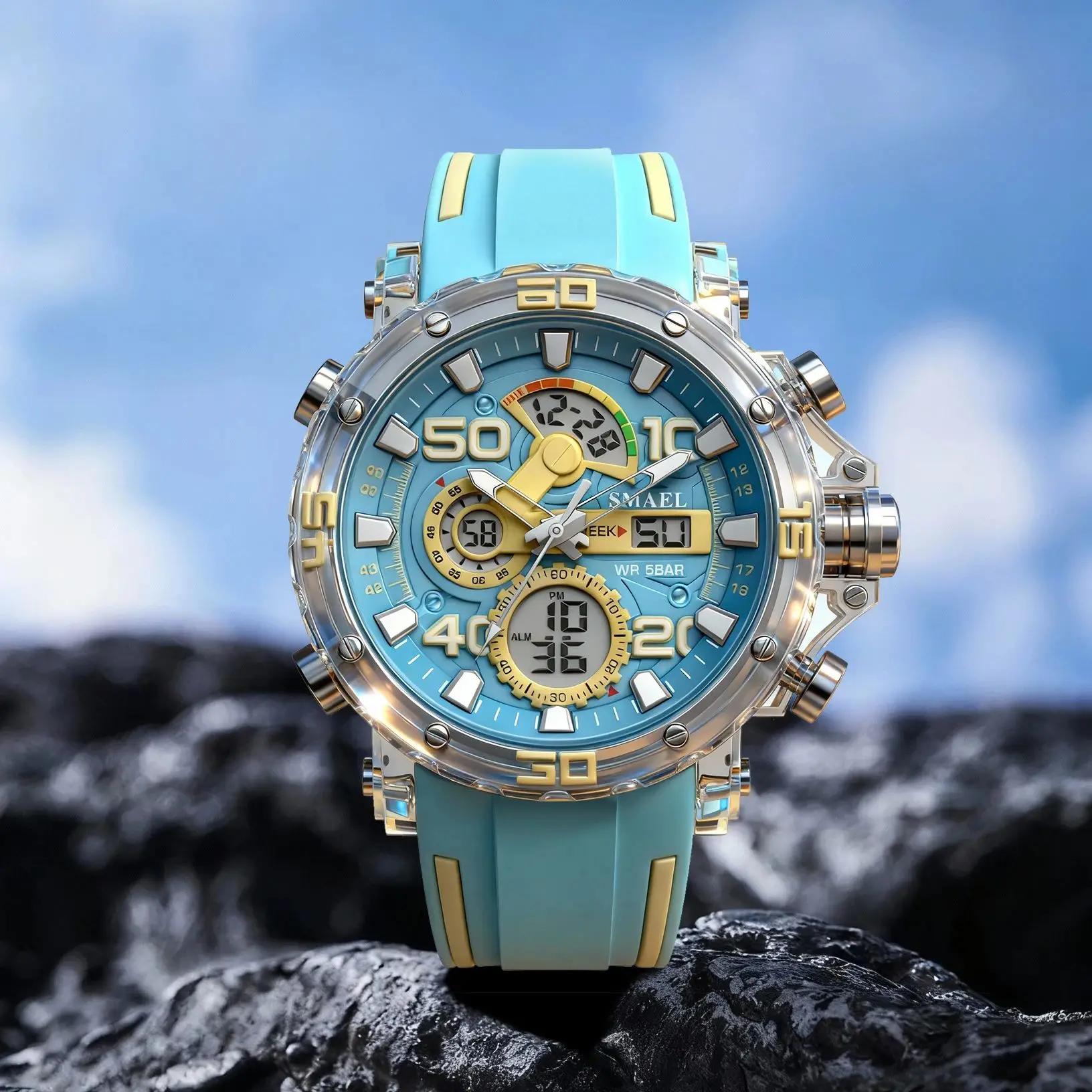 Montres militaires hommes montre 2025 nouveau 50M étanche montre-bracelet chronomètre alarme lumière