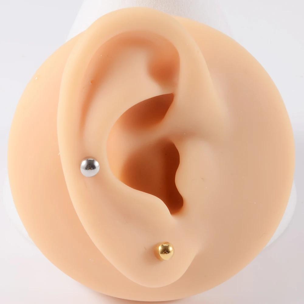 12 paires de clous de Cartilage en acier chirurgical, 3 et 4mm, gemme CZ, Piercing d'oreille pour pi