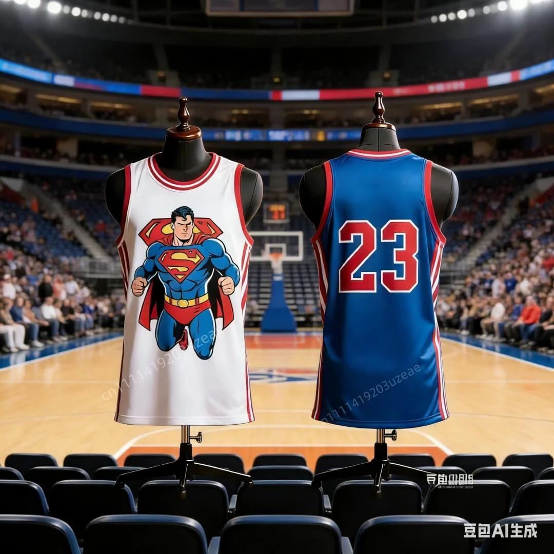 Maillot de basket Superman 23 pour homme, débardeur de sport sans manches en maille respirante, stre