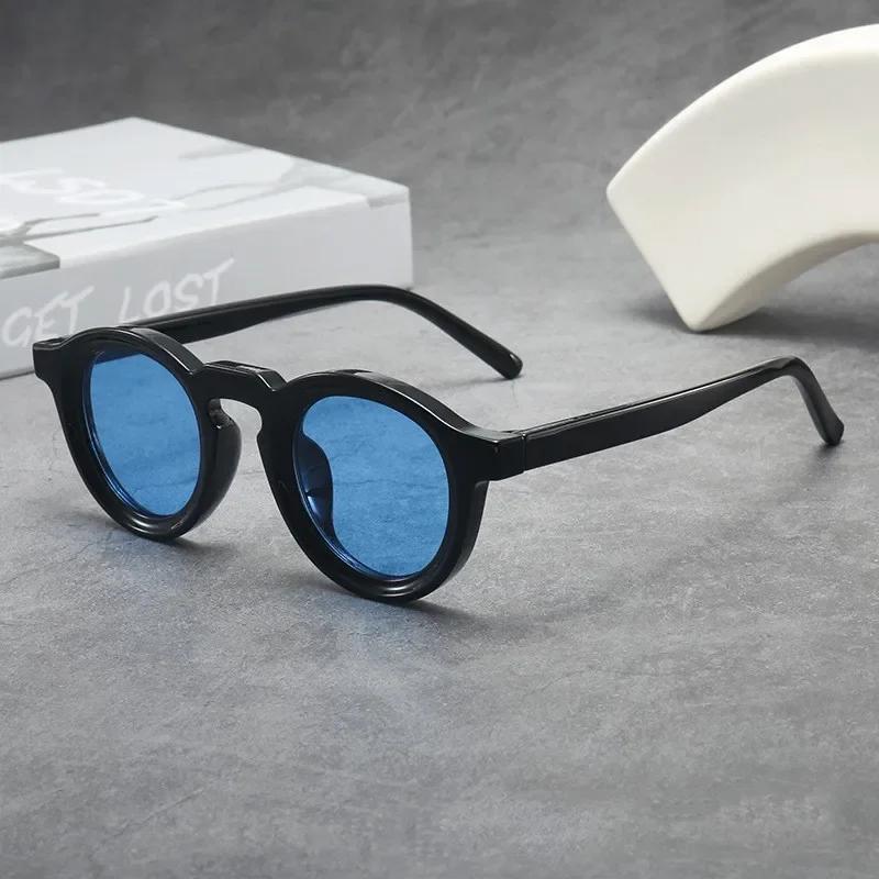 Lunettes de soleil rondes rétro à petite monture, personnalisées, haut de gamme, pour hommes et femm