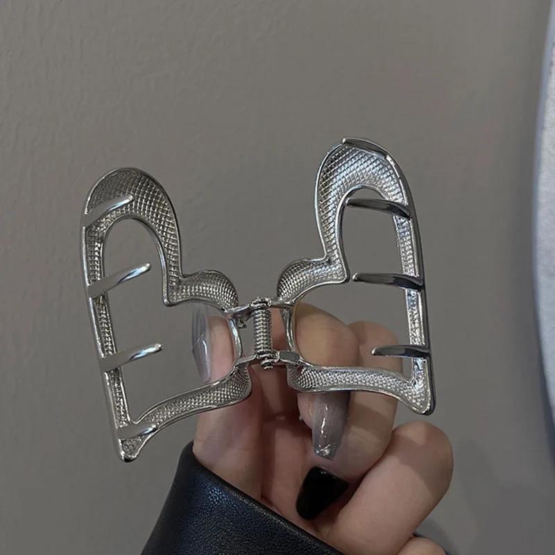 Pince à cheveux en métal pour femmes et filles, pince à queue de cheval géométrique simple, barrette