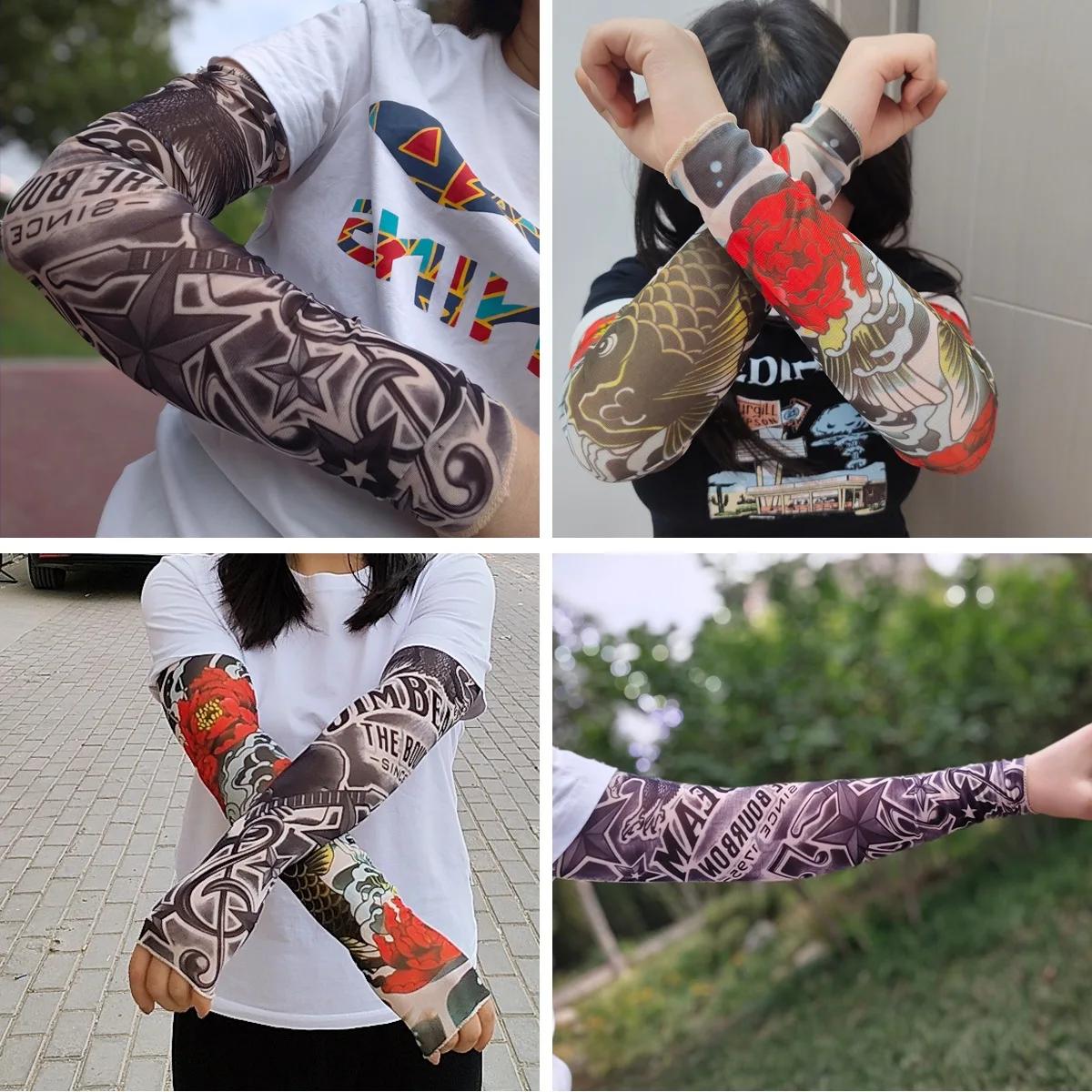 Manchons de tatouage élastiques pour hommes et femmes, 6 pièces, grande taille, cyclisme, Protection
