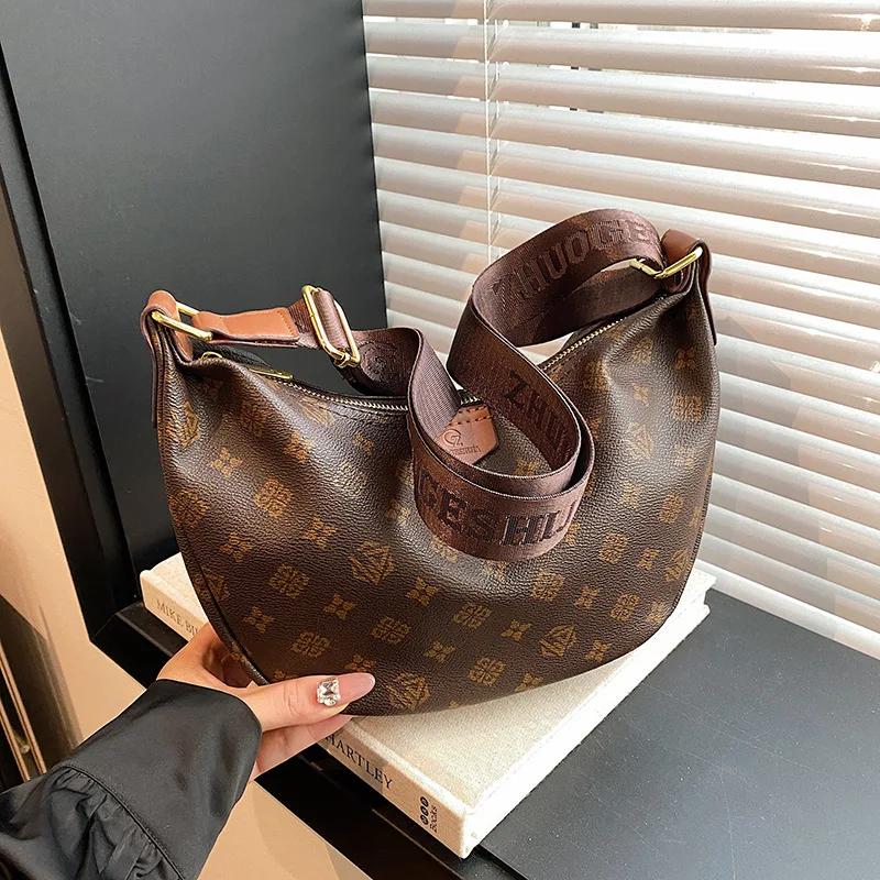Jiaozi – sac transfrontalier rétro bloc de couleur, nouvelle mode, sac croissant de grande capacité,