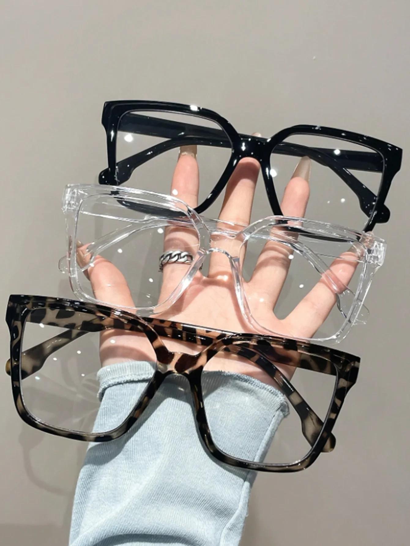 Lunettes géométriques élégantes, simples et élégantes avec lentilles transparentes, adaptées à la le