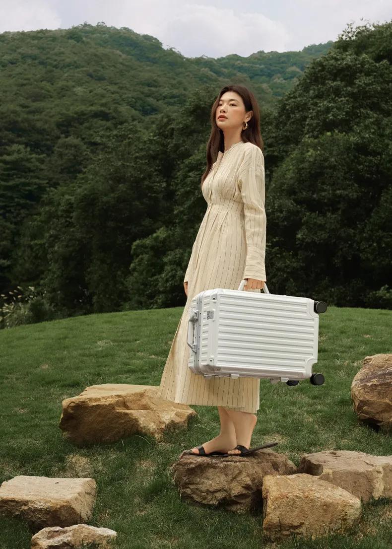 Valise Little Diamond, cadre en aluminium massif, boîte de voyage résistante aux rayures et à l'usur