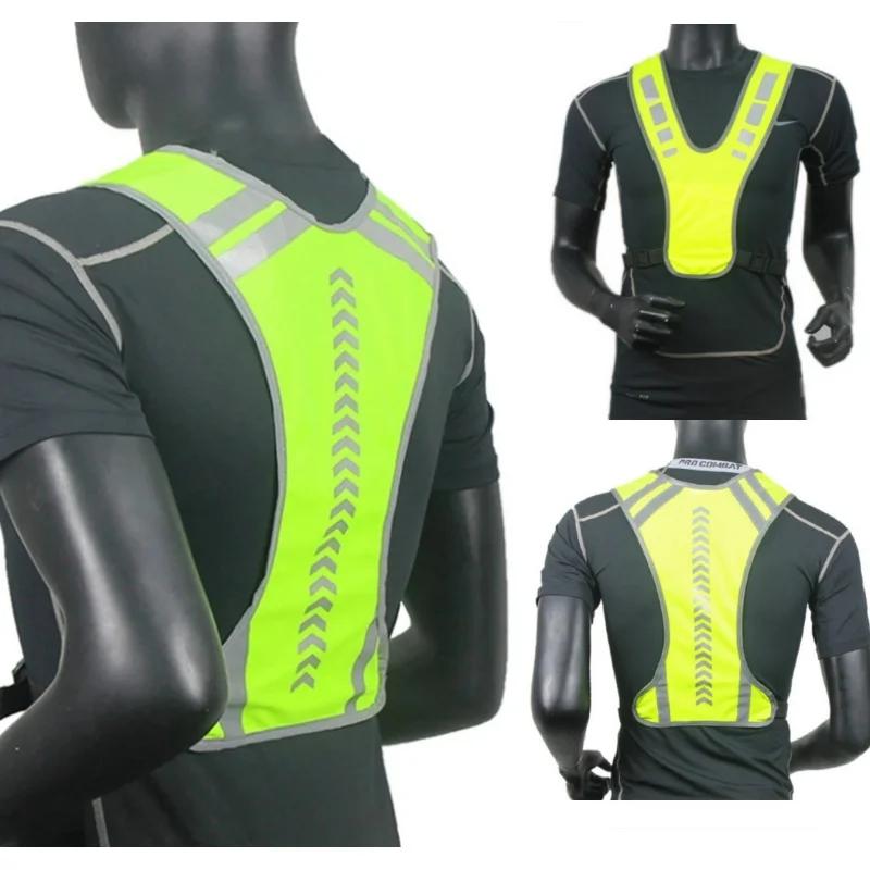 Sports de plein air tissu réfléchissant fournitures gilet élastique nuit course cyclisme réglable gi