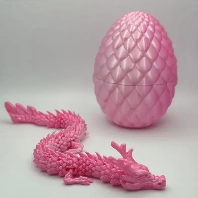 Oeuf Surprise de Dragon chinois 3D, Mini décor articulaire mobile, cadeau de bureau mignon à collect
