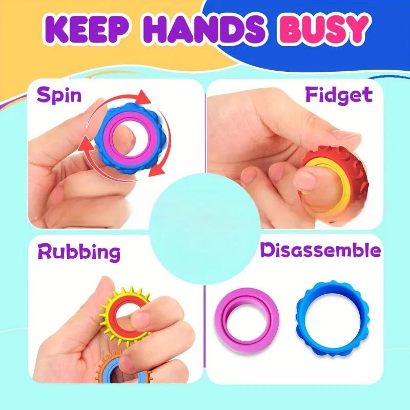 Nouveaux jouets Fidget anneau sensoriel en Silicone pour enfants jouet de décompression en Silicone 