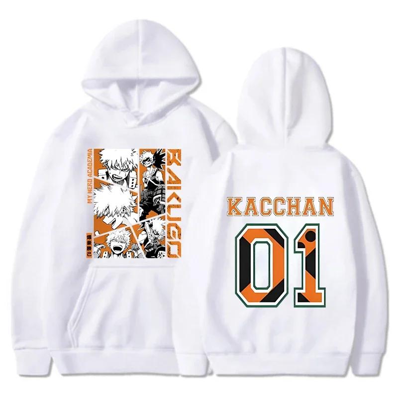 Sweats à capuche imprimés Anime Bakugou Katsuki pour hommes et femmes, pulls à la mode pour l'automn
