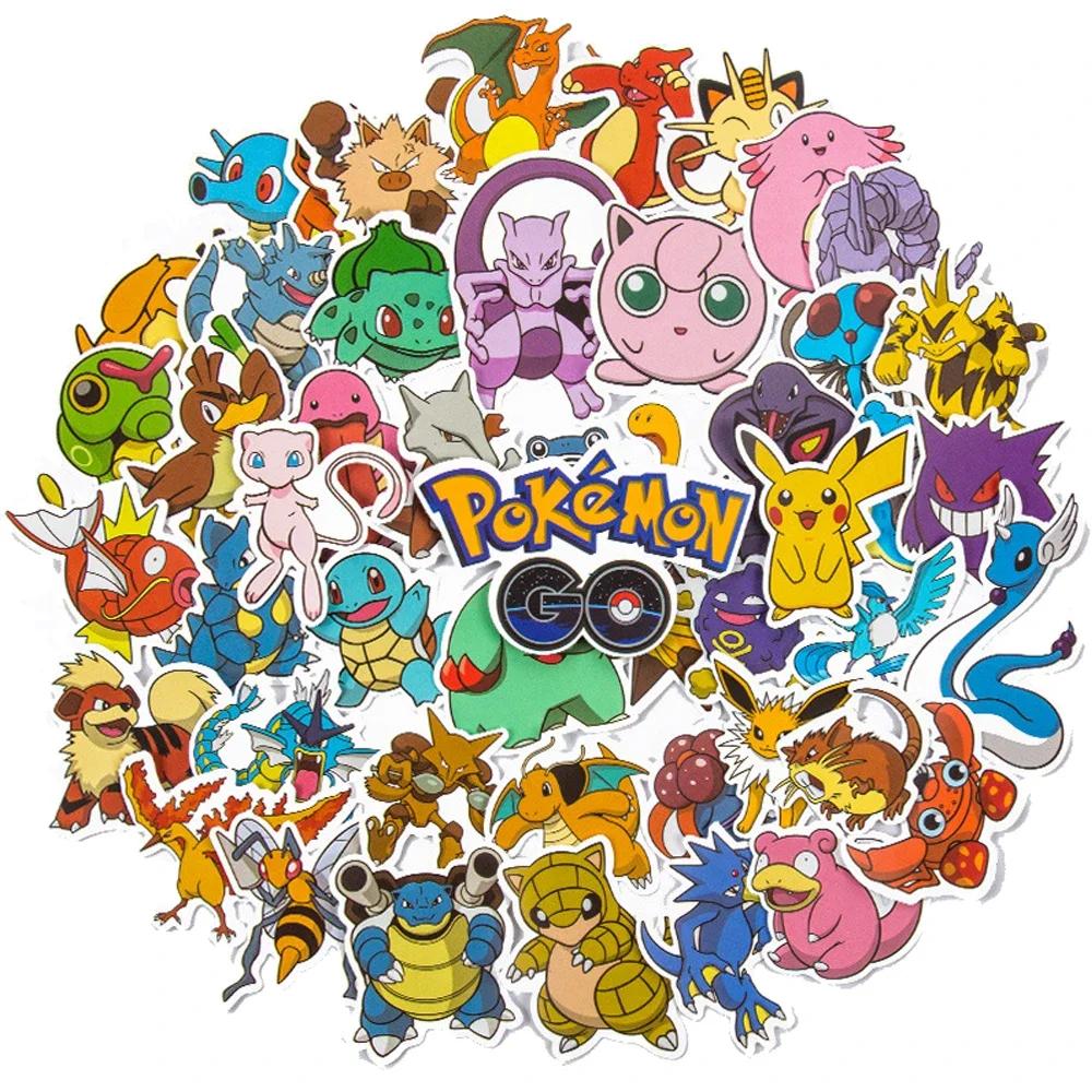 50 pièces Anime Pokemon mignon autocollants Graffiti décoration bricolage planche à roulettes téléph