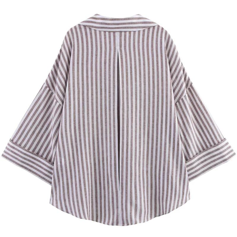 HXAO chemise femme chemisier surdimensionné chemise d'été et chemisier jaune rose blanc chemise rayé