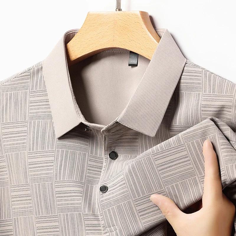 POLO à manches courtes pour hommes, imprimé Business décontracté, à la mode, haut confortable et res