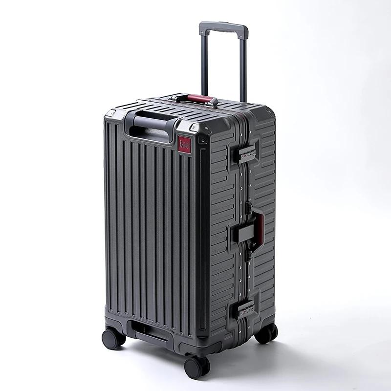 Valise de grande capacité 20/24/26/28/30 pouces, cadre en alliage d'aluminium avec roues pivotantes,
