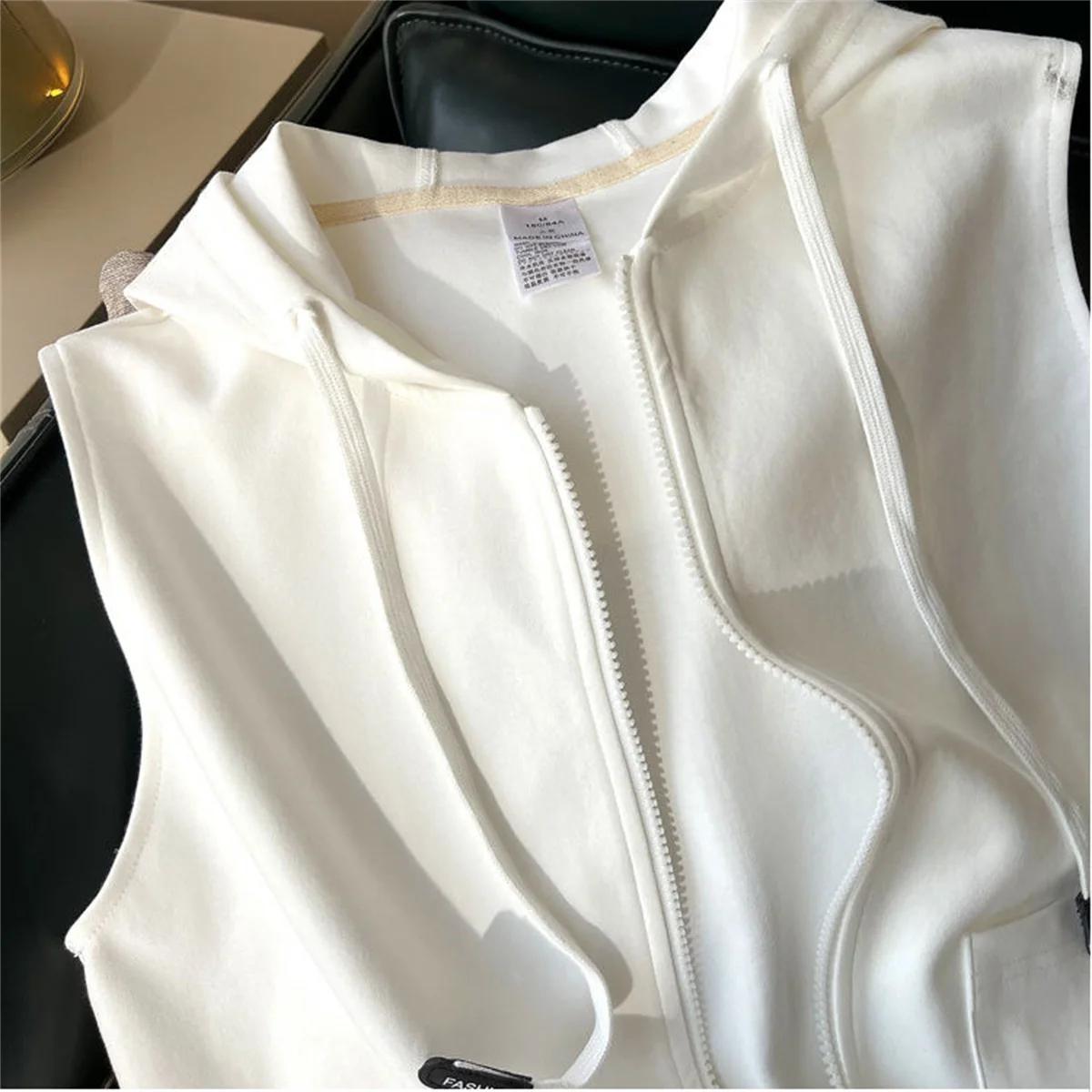 Sweat-shirt à capuche sans manches pour homme, vêtement polyvalent et Simple, tendance, vitalité, no