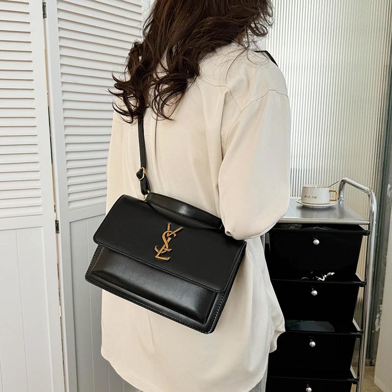 Sac Messager Femme de Marque de Luxe, Sac à Langer Élégant en Cuir, Design Minimaliste Grande Capaci