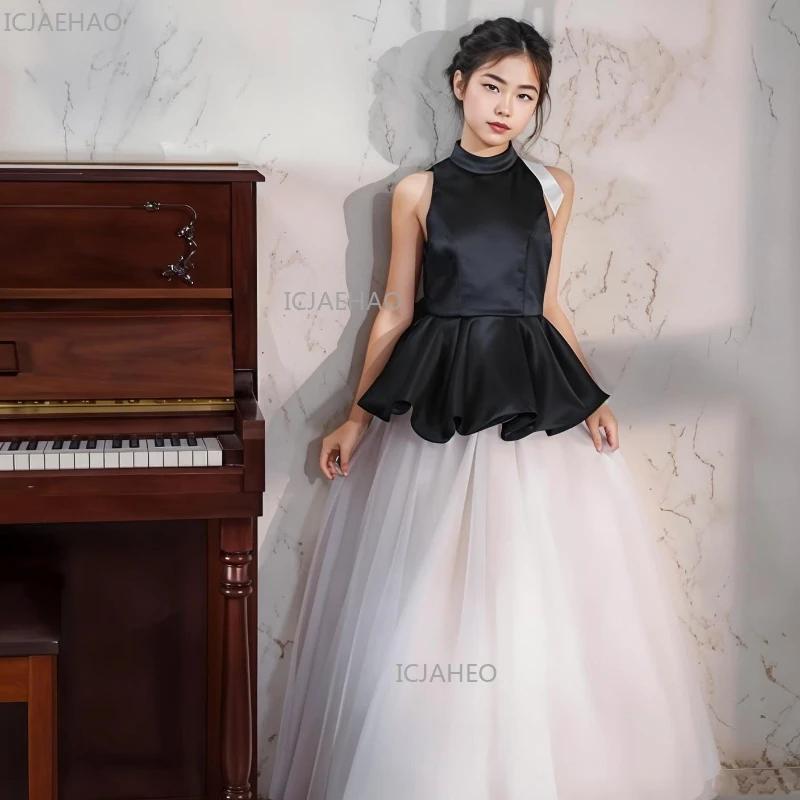 Nouvelle Robe de Soirée Noire pour Filles, Robe de Princesse pour Fête, Spectacle, Anniversaire, Ten