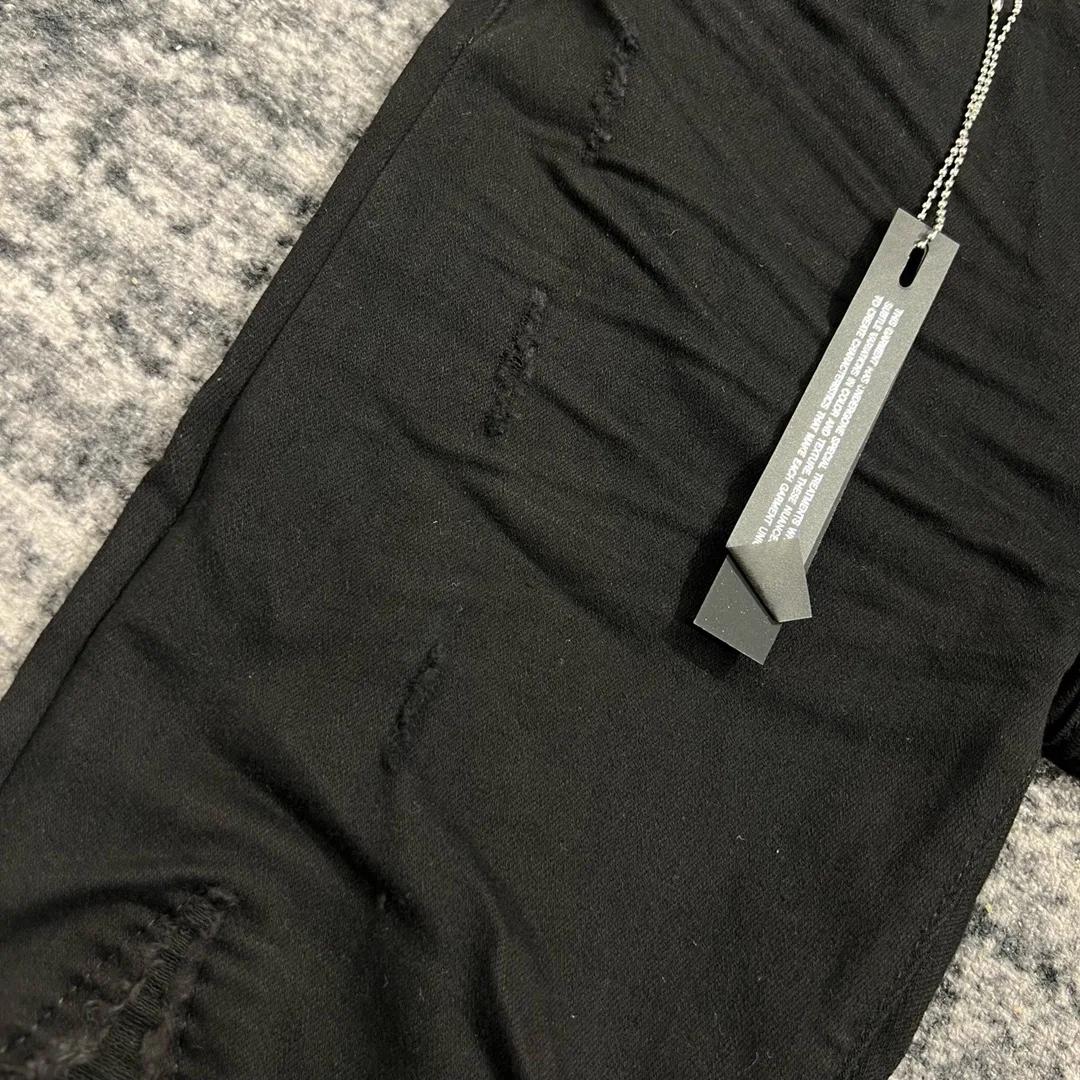 jeans noirs skinny en cuir côtelé pour hommes