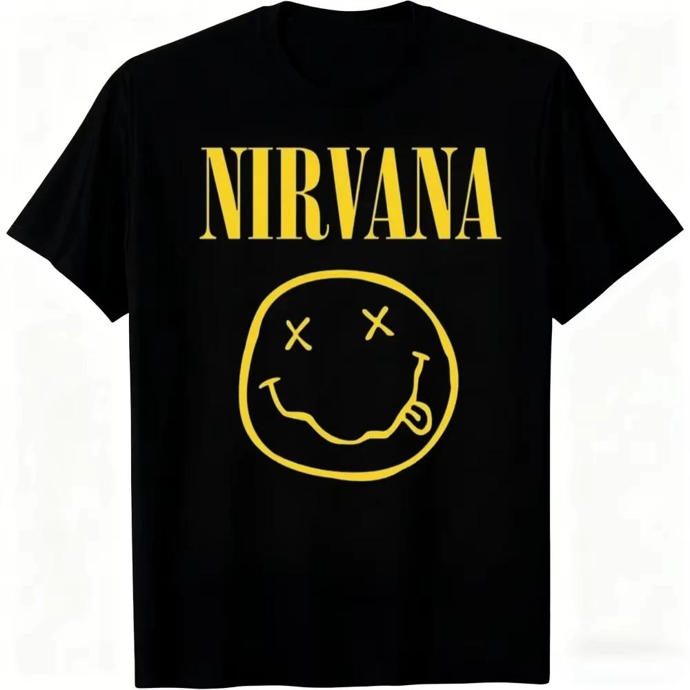 Nouveau T-shirt pour homme de la groupe de rock Nirvana, style hip-hop, t-shirt oversize Y2K pour ho
