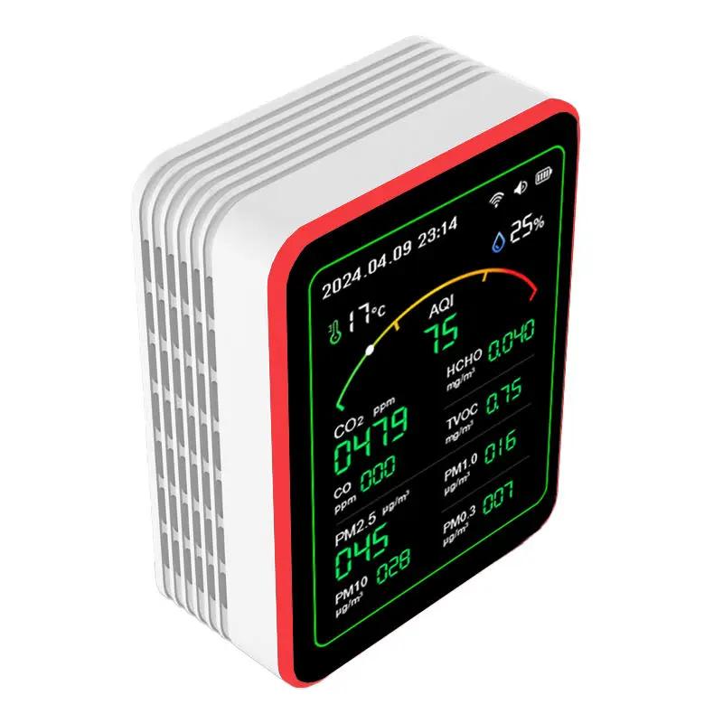 Moniteur de qualité homeairTuya WiFi 15 en 1 Écran TFT Portable AQI PM0.3 PM1.0 PM2.5 PM10 CO CO2 TV