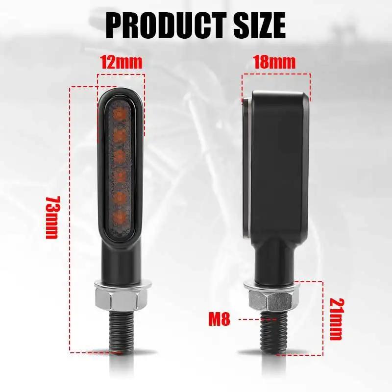 BLALION 2 pièces 6 LED Clignotants de moto Mini LED Séquentiels Ambre