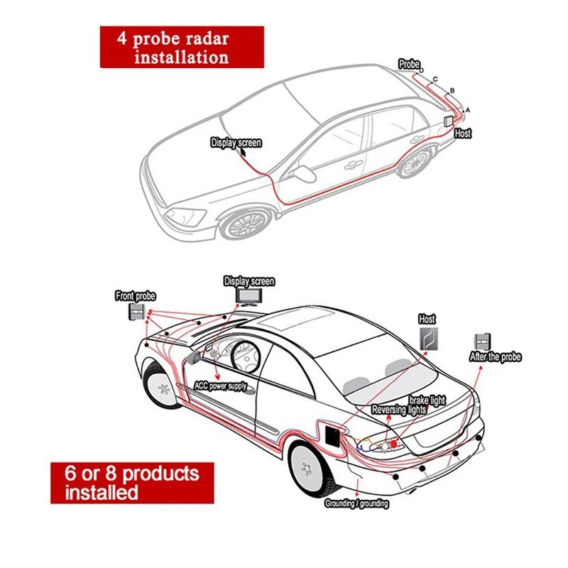 Kit de capteurs de stationnement pour voiture, écran LCD Parktronic, système de surveillance Radar d
