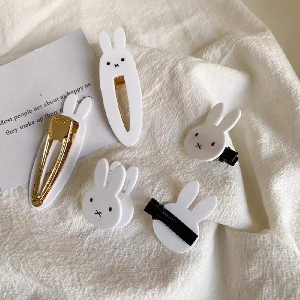Pince de décoration de cheveux Miffy Kawaii Ins, pince à frange de princesse, lapin doux et Cool, co