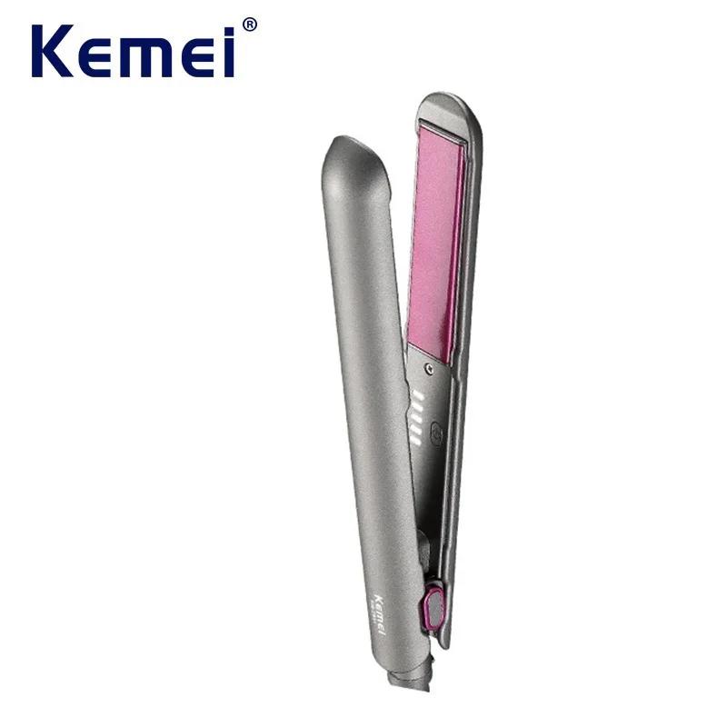 Kemei fer plat en céramique professionnel pour lisseur de cheveux moins crépus finition lisse plaque