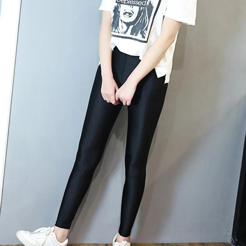 Femmes brillant noir Legging automne dames Push Up mince Leggings taille haute extensible doux grand