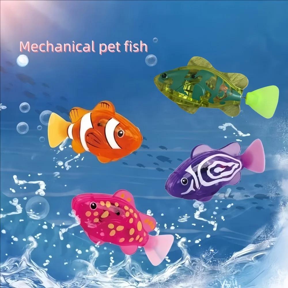 Capteur lumineux électrique pour bain de bébé, petits poissons jouant dans l'eau, poisson pour anima