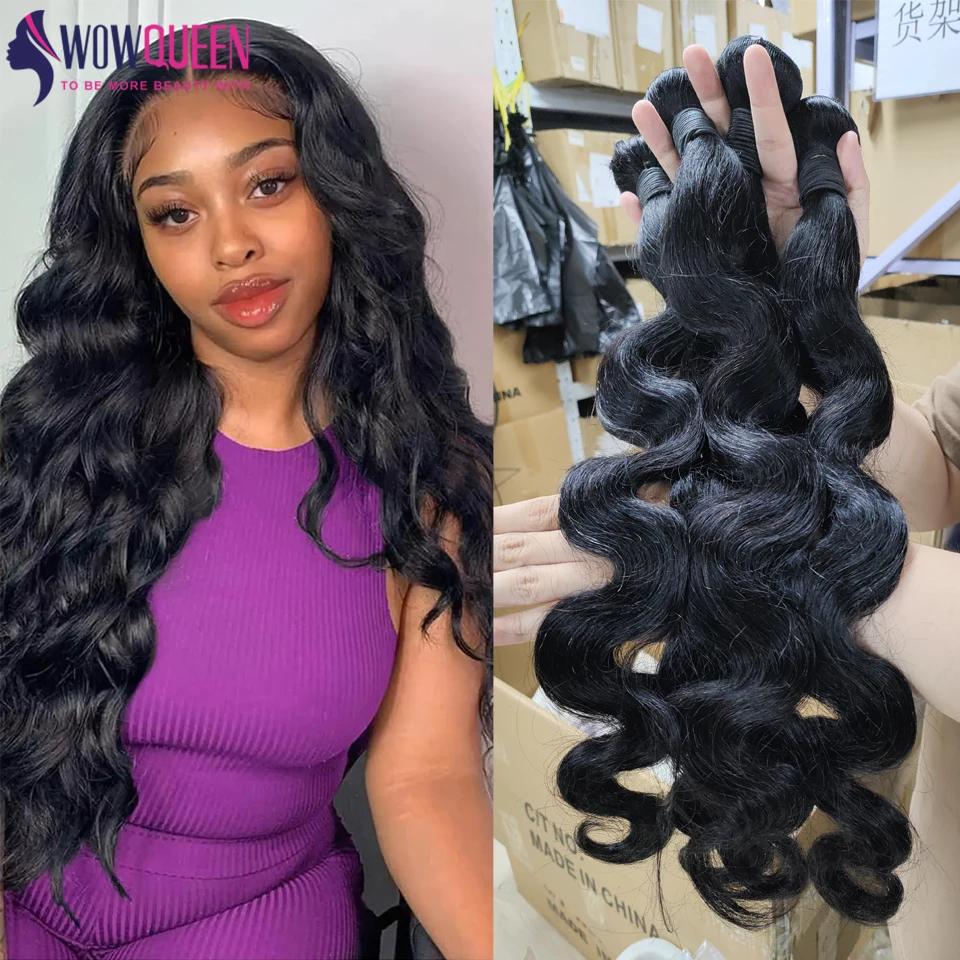 Tissage en Lot Péruvien Remy 100% Naturel, Body Wave, 28 30 32, Longueur Réelle, Extensions de Cheve