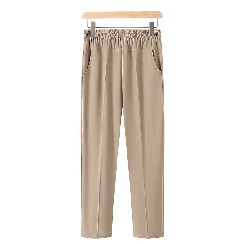 Nouveaux pantalons pour femmes printemps-été, pantalons mom, taille haute élastique, décontractés, c