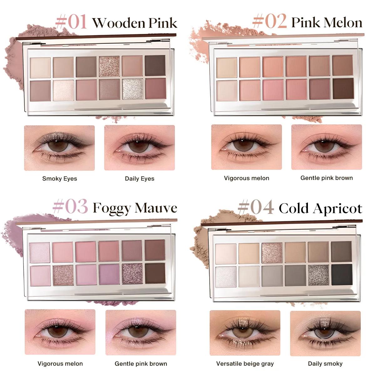 JOOCYEE Palette de fards à paupières 12 nuances