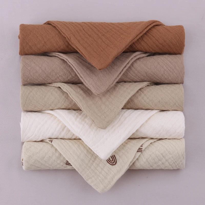 Serviettes en coton gaze douce et absorbante pour bébé, 5 pièces, lingettes pour le visage, mouchoir