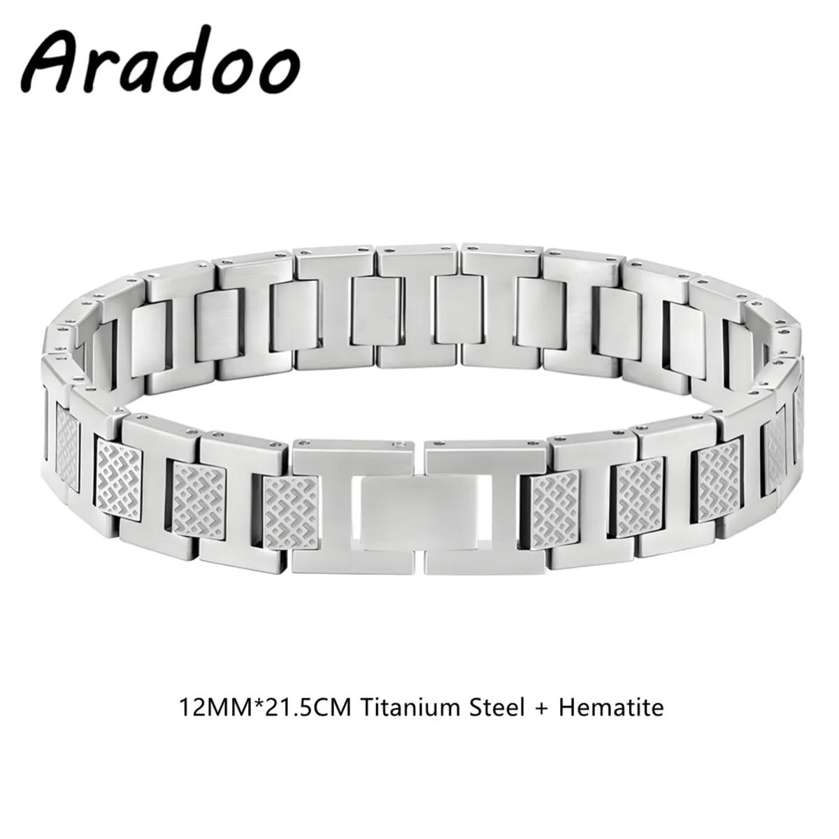 ARADOO – Bracelet en titane et acier pour hommes, chaîne à maillons à motif Crocodile, bijoux d'affa