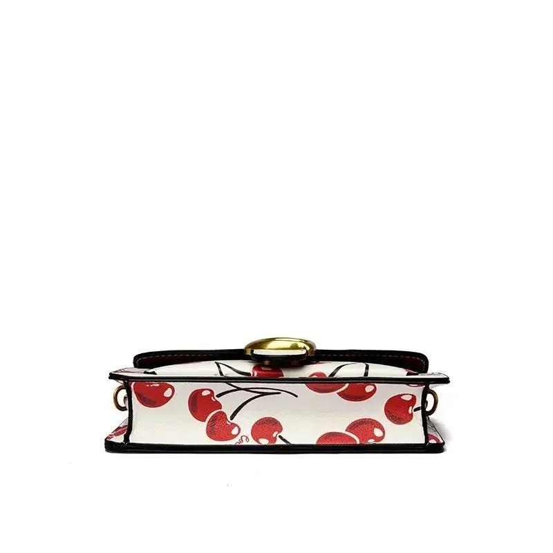Sac à langer en cuir pleine fleur de qualité supérieure, modèle Cherry Mini carré, élégant, luxueux 