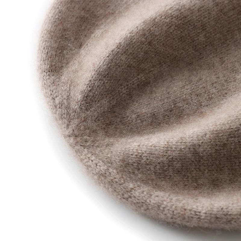 2024 hiver unisexe 100 cachemire chapeaux en plein air décontracté garder au chaud couleur unie cach