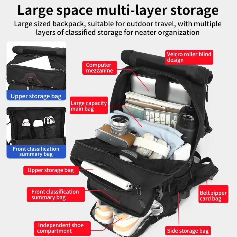 Sac à dos de voyage pour hommes, sac à dos décontracté pour voyage, grand sac à dos pour voyage, 70 