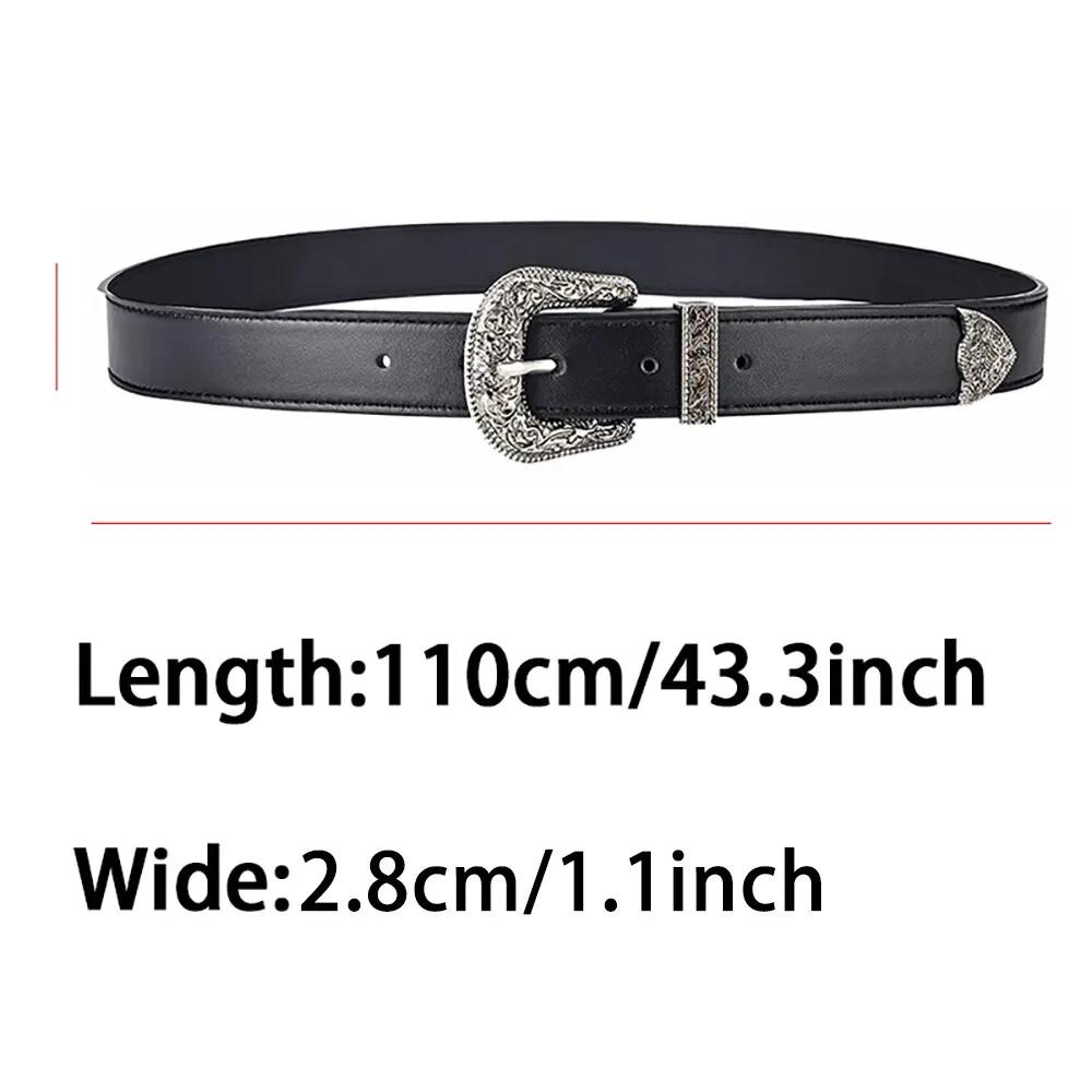 Ceinture en cuir PU vintage pour femmes, ceinture sculptée pour hommes, ceinture de jeans bon marché