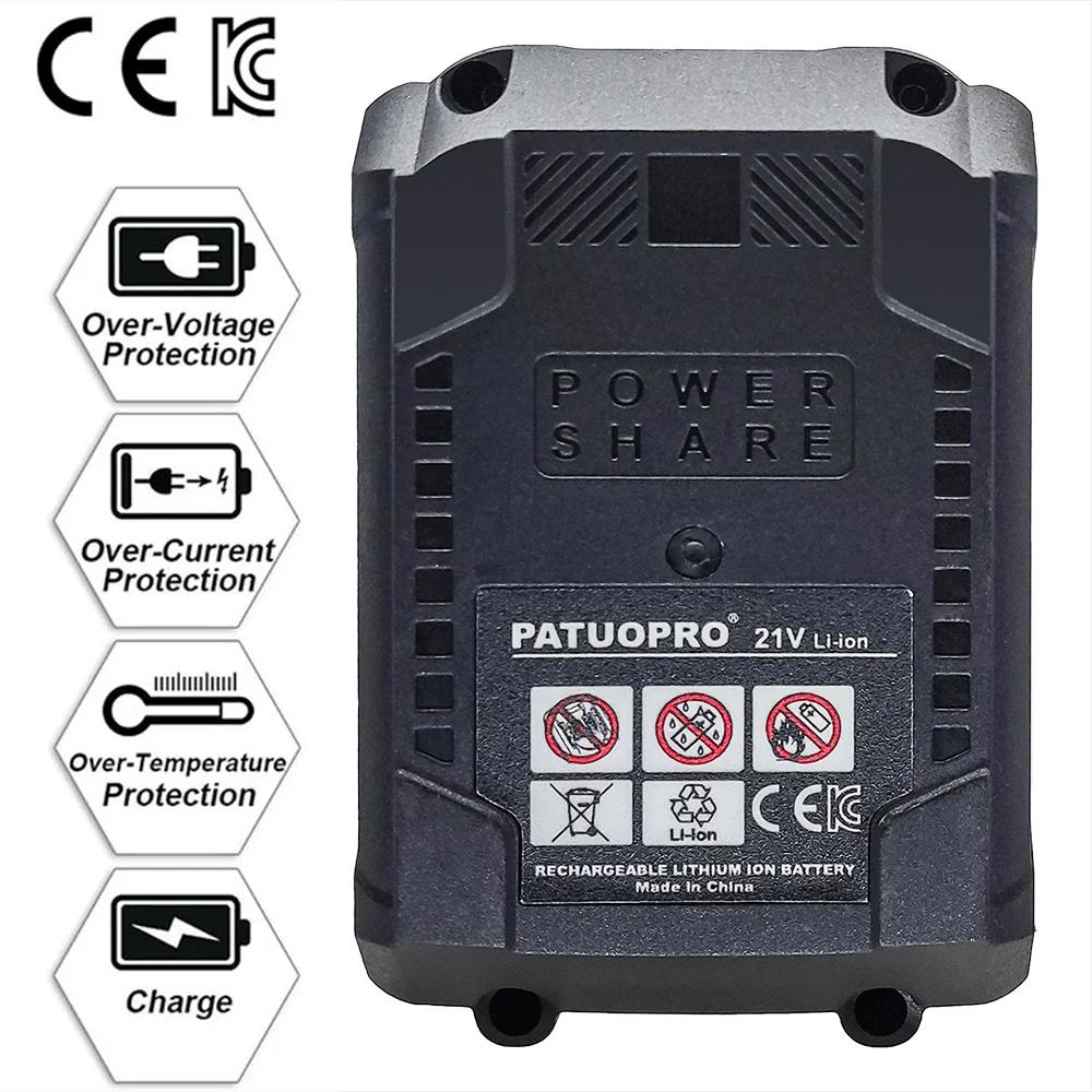 PATUOPRO 18-21V 2.0 4.0 6.0 8.0Ah batterie au Lithium Rechargeable pour Makita 18V clé de forage éle
