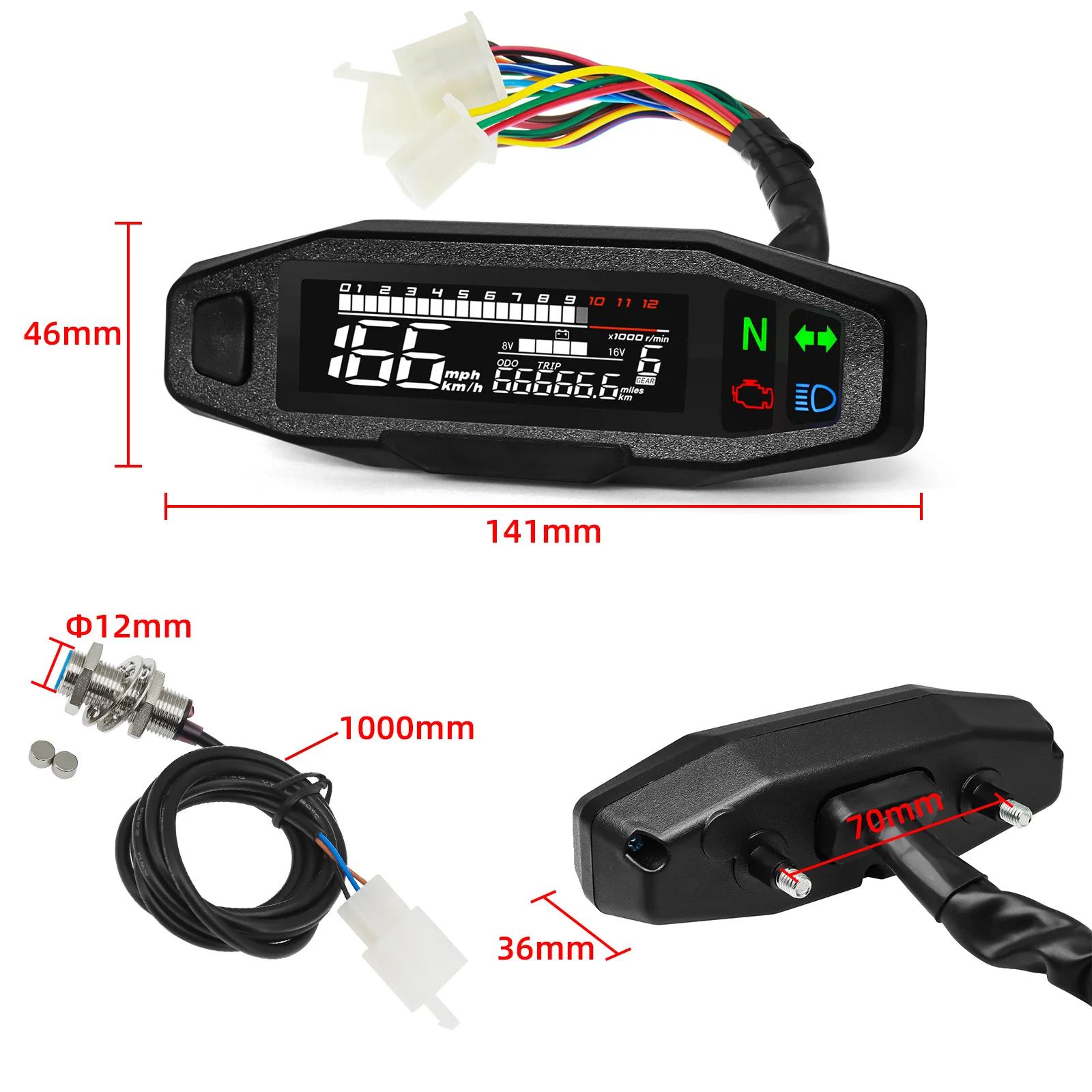 Compteur de vitesse GPS universel pour moto, tableau de bord numérique, tachymètre avec clignotant, 