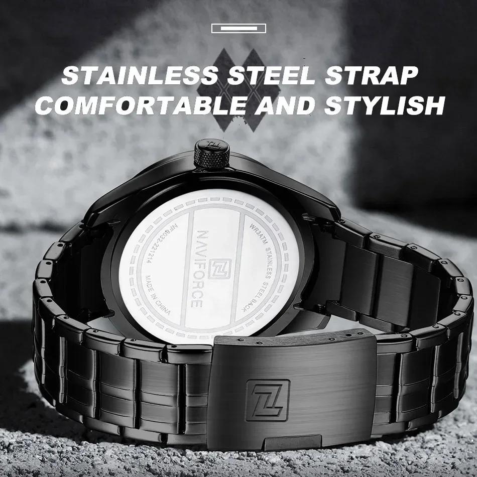 Top marque NAVIFORCE montre pour hommes étanche Quartz affaires décontracté bracelets en acier inoxy