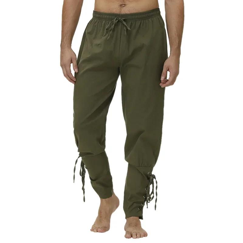 Pantalon Pirate Viking pour hommes, pantalon médiéval de la Renaissance, short à cordon de serrage, 