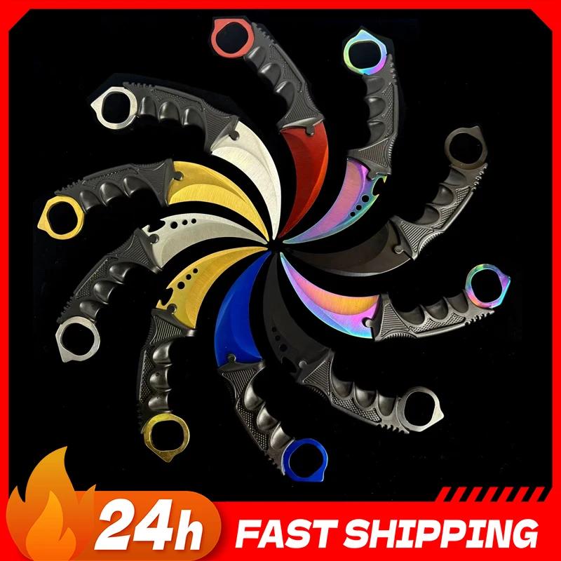 10 styles de Karambit en métal avec gaine en plastique, accessoires de jeu, couteaux à griffes color