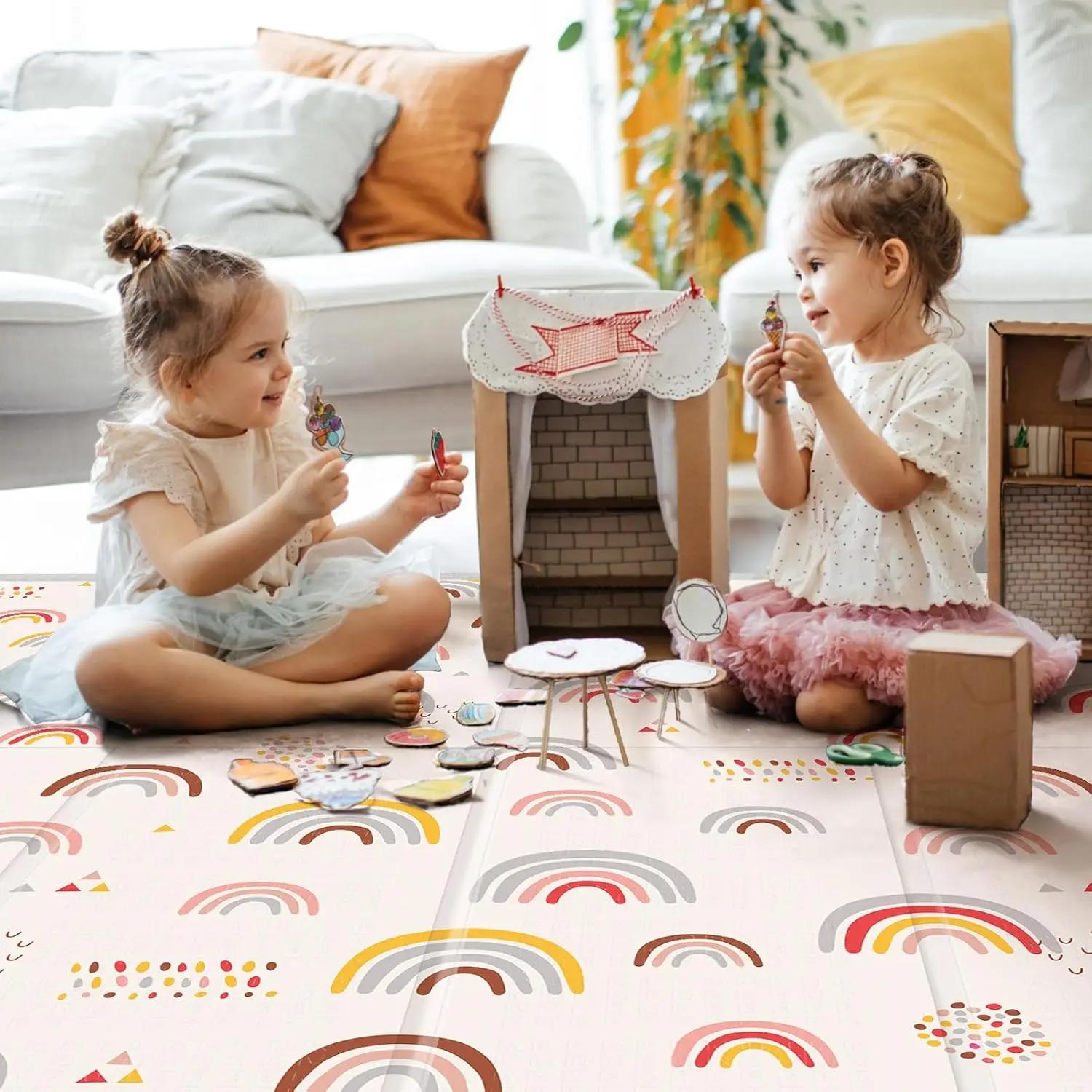 Tapis de jeu pliable pour bébé, tapis de parc PIGLOG 50x50, tapis de jeu en mousse sûr pour le temps