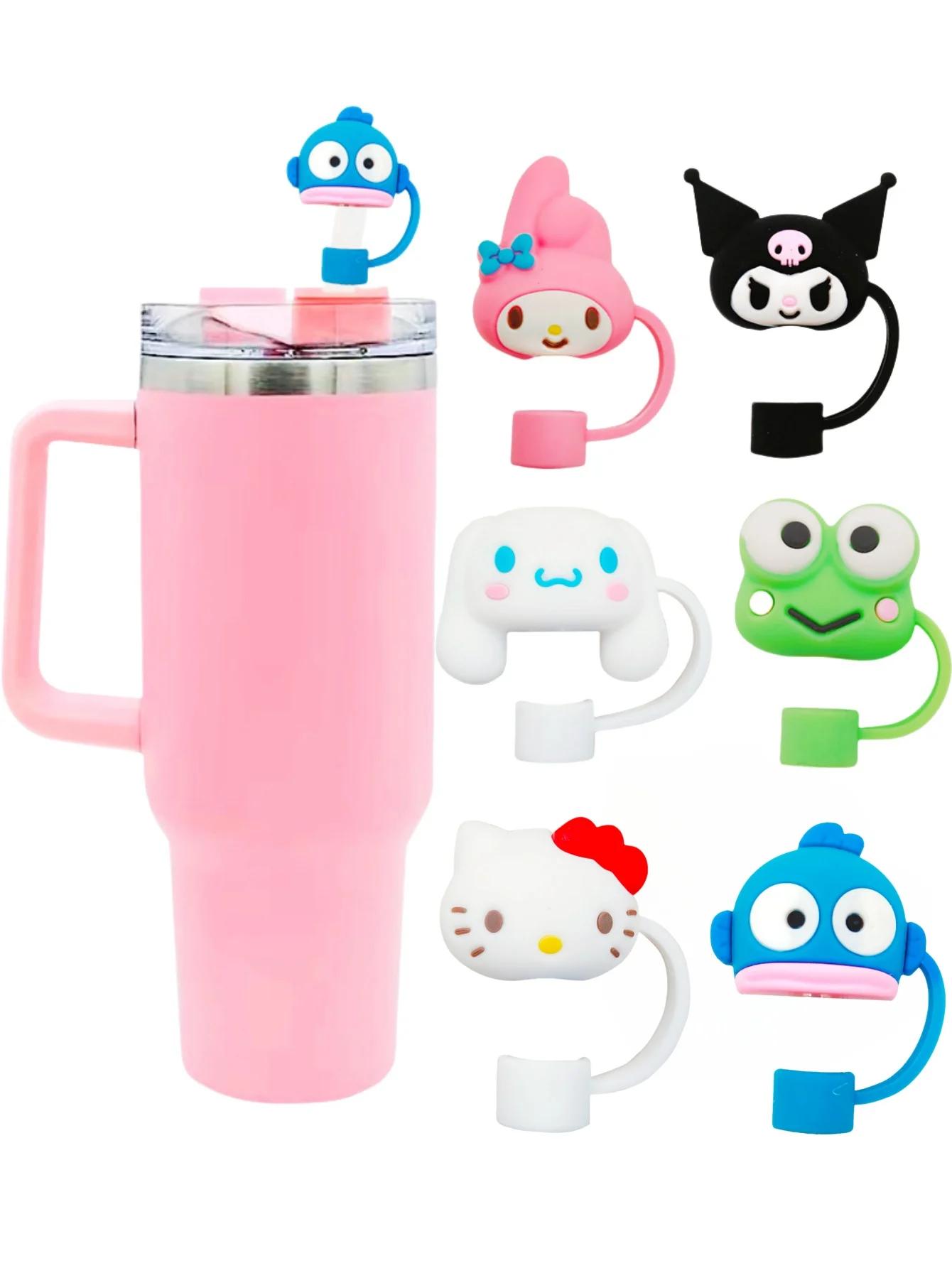 1/6 pièces Sanrio Hello Cute Kitty & Kuromi – Protège-pailles en PVC réutilisables avec embouts déco