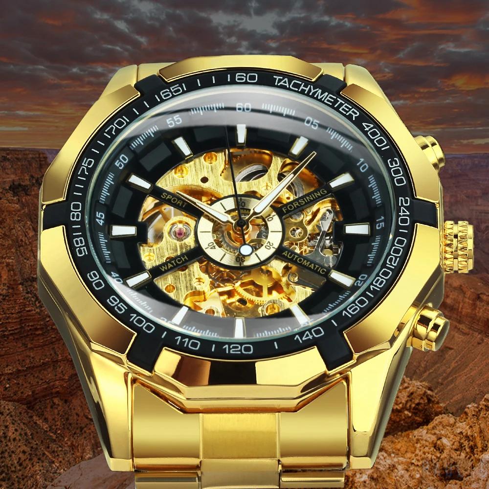 WINNER – montre squelette classique pour hommes, aiguilles lumineuses, mécanique, bracelet en acier 