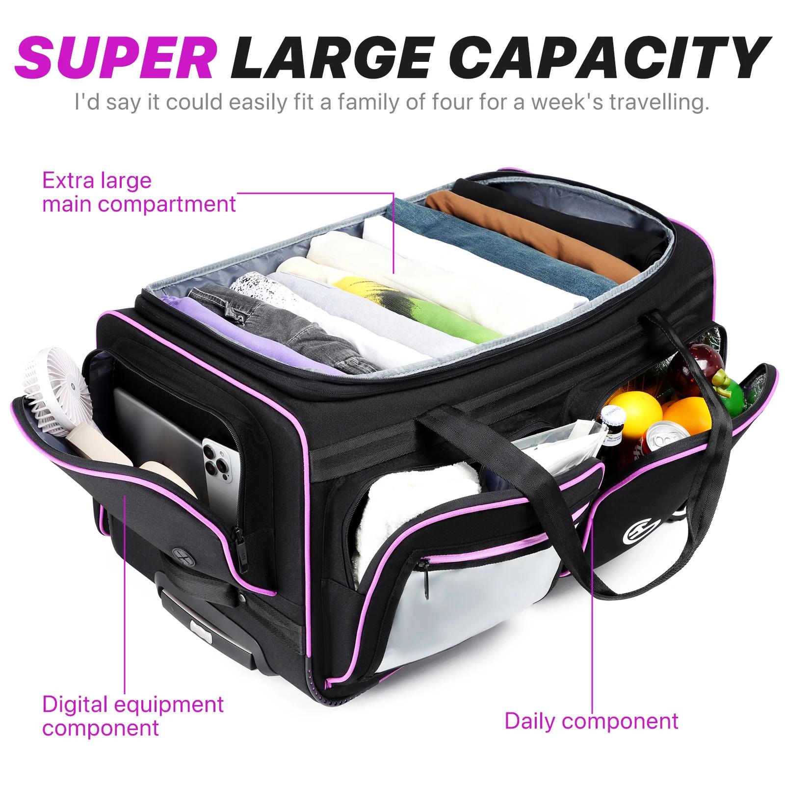 Sac de voyage à roulettes d'affaires de grande capacité, bagage à main, sac pour ordinateur portable